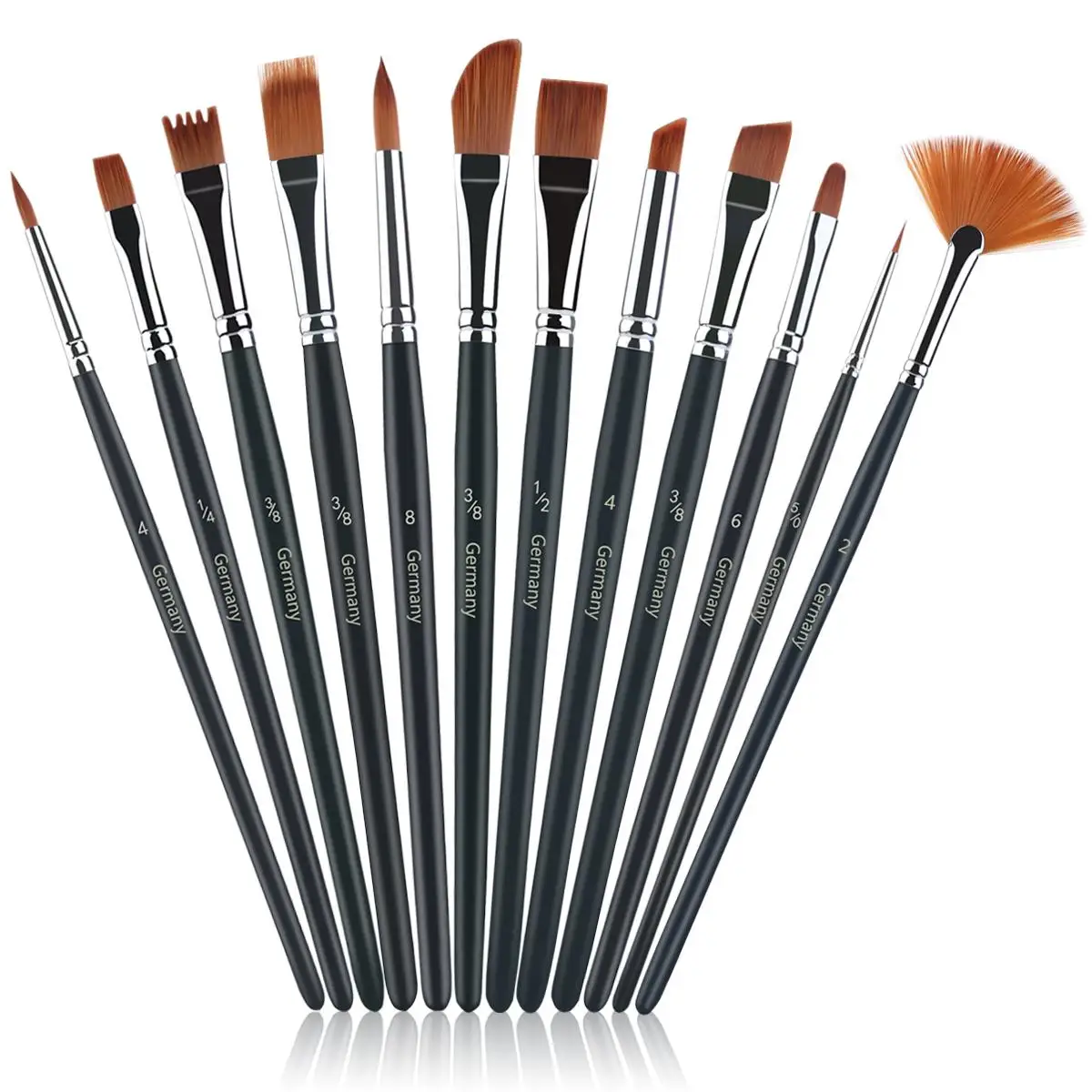 12pcs Paint Brush Set High Quality Nylon Hair Durable Ergonomic Design Lightweight Various Sizes Shapes Easy Clean Watercolor
12pcs Paint Brush Set High Quality Nylon Hair Durable Ergonomic Design Lightweight Various Sizes Shapes Easy Clean Watercolor