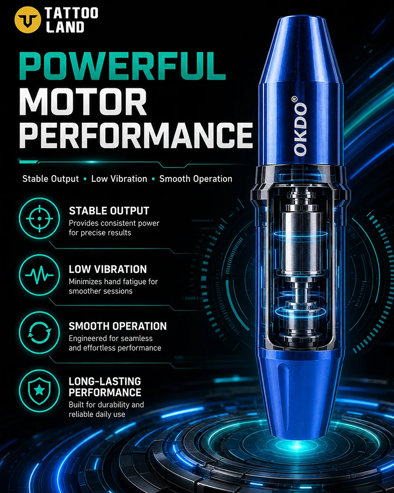 OKDO Professional Wireless Tattoo Pen, Low Noise Stable Permanent Makeup Machine for Professional Tattoo Artists
OKDO Professional Wireless Tattoo Pen, Low Noise Stable Permanent Makeup Machine for Professional Tattoo Artists