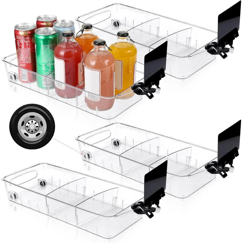 4-х шт. прозрачный органайзер для холодильника на колесах, пластиковый органайзер для ящика для холодильника и дизайн для хранения с разделителями, кладовая
4-х шт. прозрачный органайзер для холодильника на колесах, пластиковый органайзер для ящика для холодильника и дизайн для хранения с разделителями, кладовая