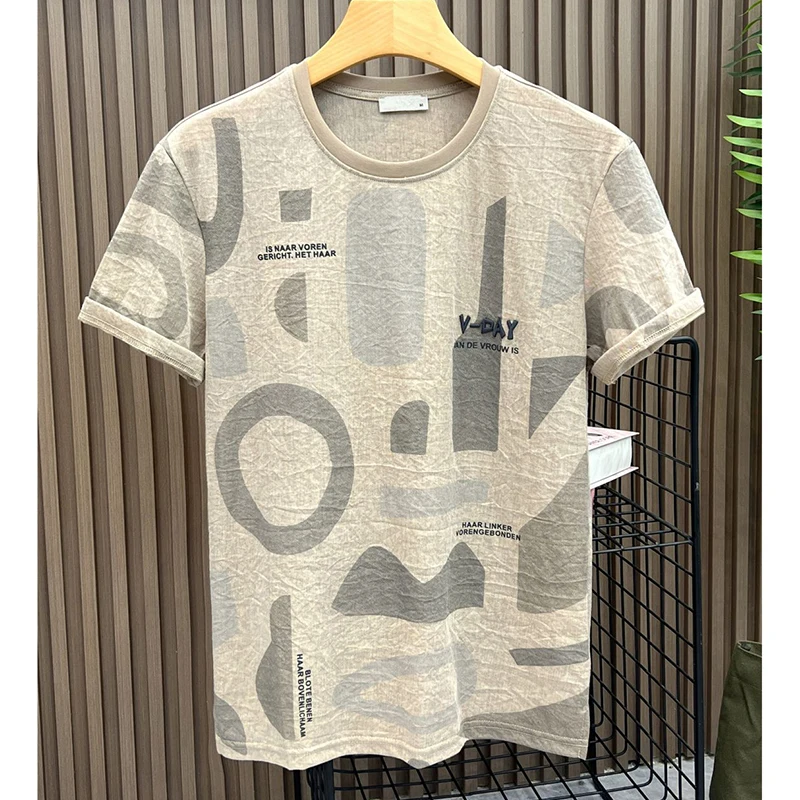 Fashion O-Neck All-match Printed Letter T-Shirts Men's Clothing Summer New Loose short Sleeve Korean Tops Casual Tee Shirt
Fashion O-Neck All-match Printed Letter T-Shirts Men's Clothing Summer New Loose short Sleeve Korean Tops Casual Tee Shirt