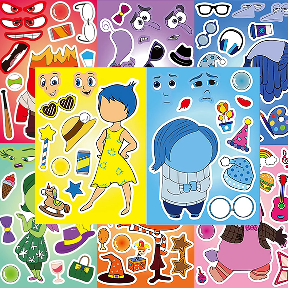 8/16sheets Disney Inside Out 2 Make a Face Puzzle Stickers Funny DIY Assemble Jigsaw Cartoon Sticker Toy Party Game Reward Gifts
8/16sheets Disney Inside Out 2 Make a Face Puzzle Stickers Funny DIY Assemble Jigsaw Cartoon Sticker Toy Party Game Reward Gifts