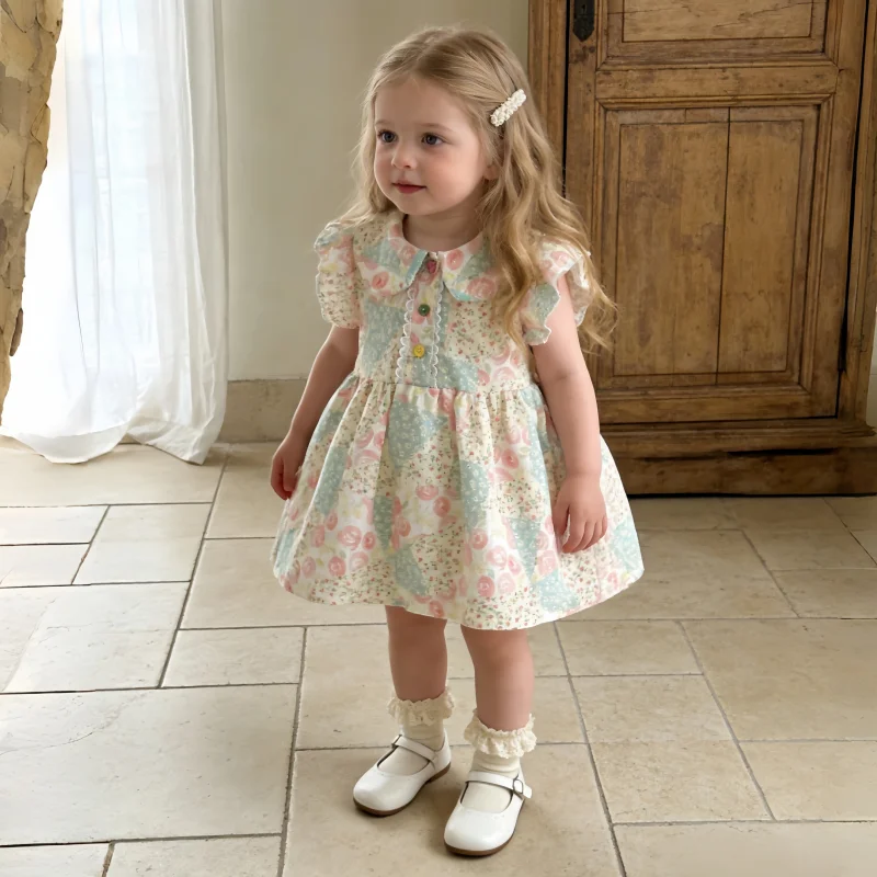 Baby Dresses Summer Cotton Floral Collar Short Sleeved Baby Girl Dress Cartoon Cute Beach Baby Girl Clothing
Baby Dresses Summer Cotton Floral Collar Short Sleeved Baby Girl Dress Cartoon Cute Beach Baby Girl Clothing
