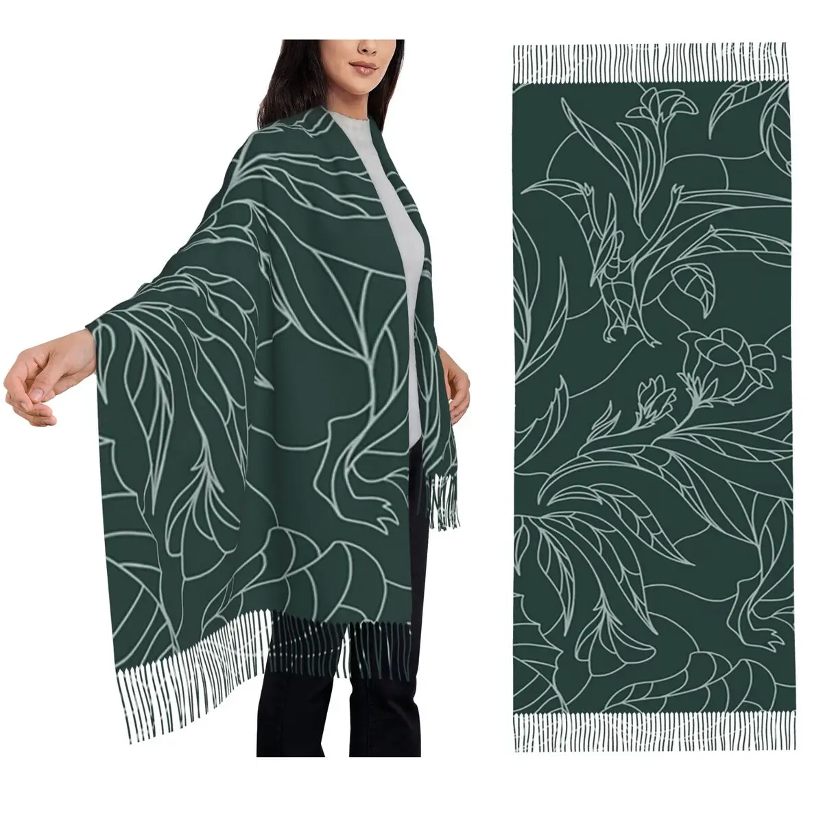 Скрытые динозавры - шарф с цветочным принтом, шарфы с кисточками, женские мягкие теплые шали и накидки, большая осенне-зимняя шаль
Скрытые динозавры - шарф с цветочным принтом, шарфы с кисточками, женские мягкие теплые шали и накидки, большая осенне-зимняя шаль