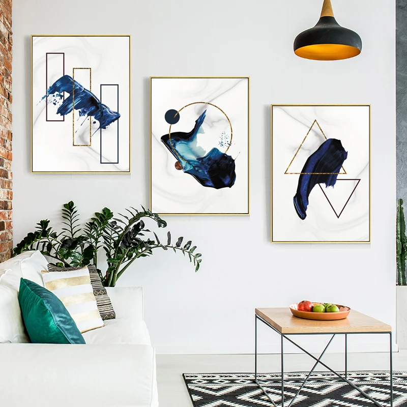 3pcs/Set Abstract Geometric Blue Pattern Canvas Poster Wall Art Paintings, Modern Living Room Room Home Decoration, Murals
3pcs/Set Abstract Geometric Blue Pattern Canvas Poster Wall Art Paintings, Modern Living Room Room Home Decoration, Murals