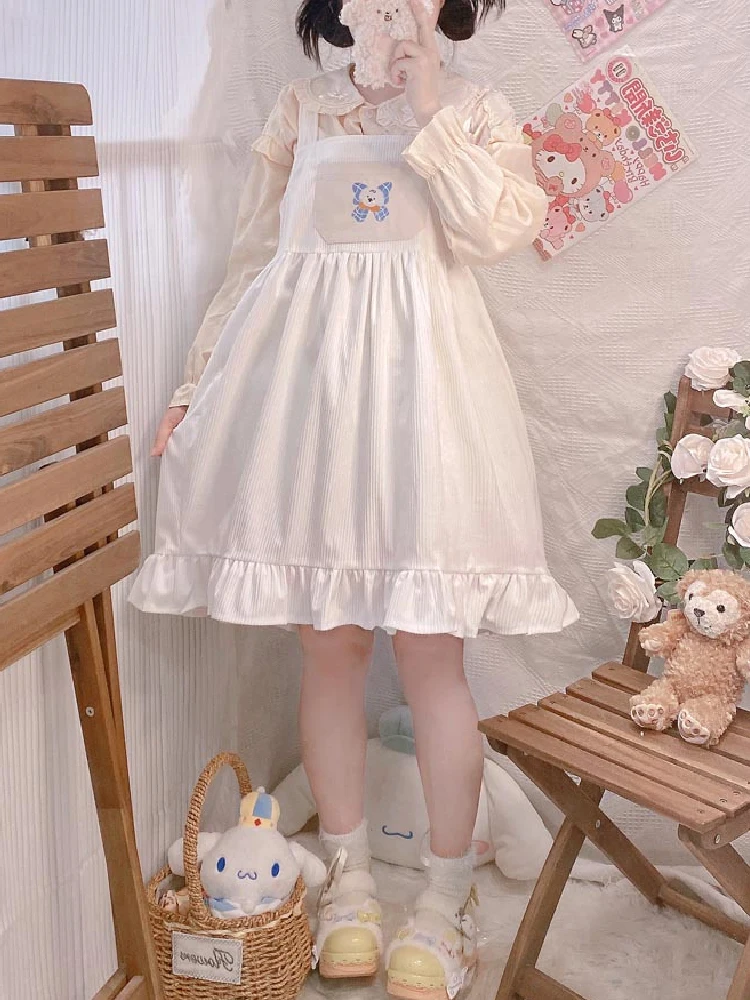 Japanese Sweet Soft Girly Lolita Style Sling Children Women'S Dresses Cartoon Embroidery Big Bow Ruffled Spaghetti Strap Dress
Japanese Sweet Soft Girly Lolita Style Sling Children Women'S Dresses Cartoon Embroidery Big Bow Ruffled Spaghetti Strap Dress