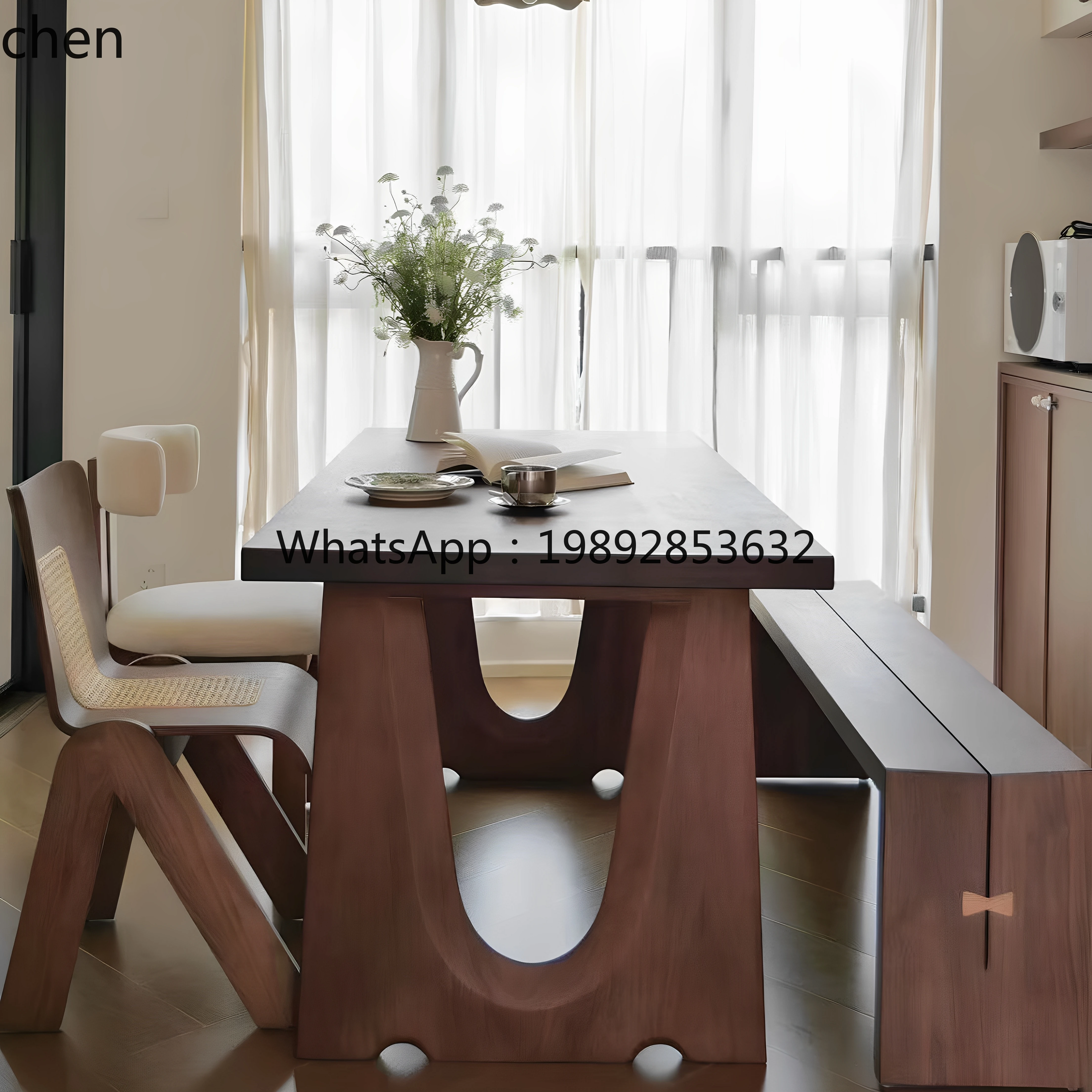all solid wood dining table black walnut living room household rectangular medieval workbench
all solid wood dining table black walnut living room household rectangular medieval workbench