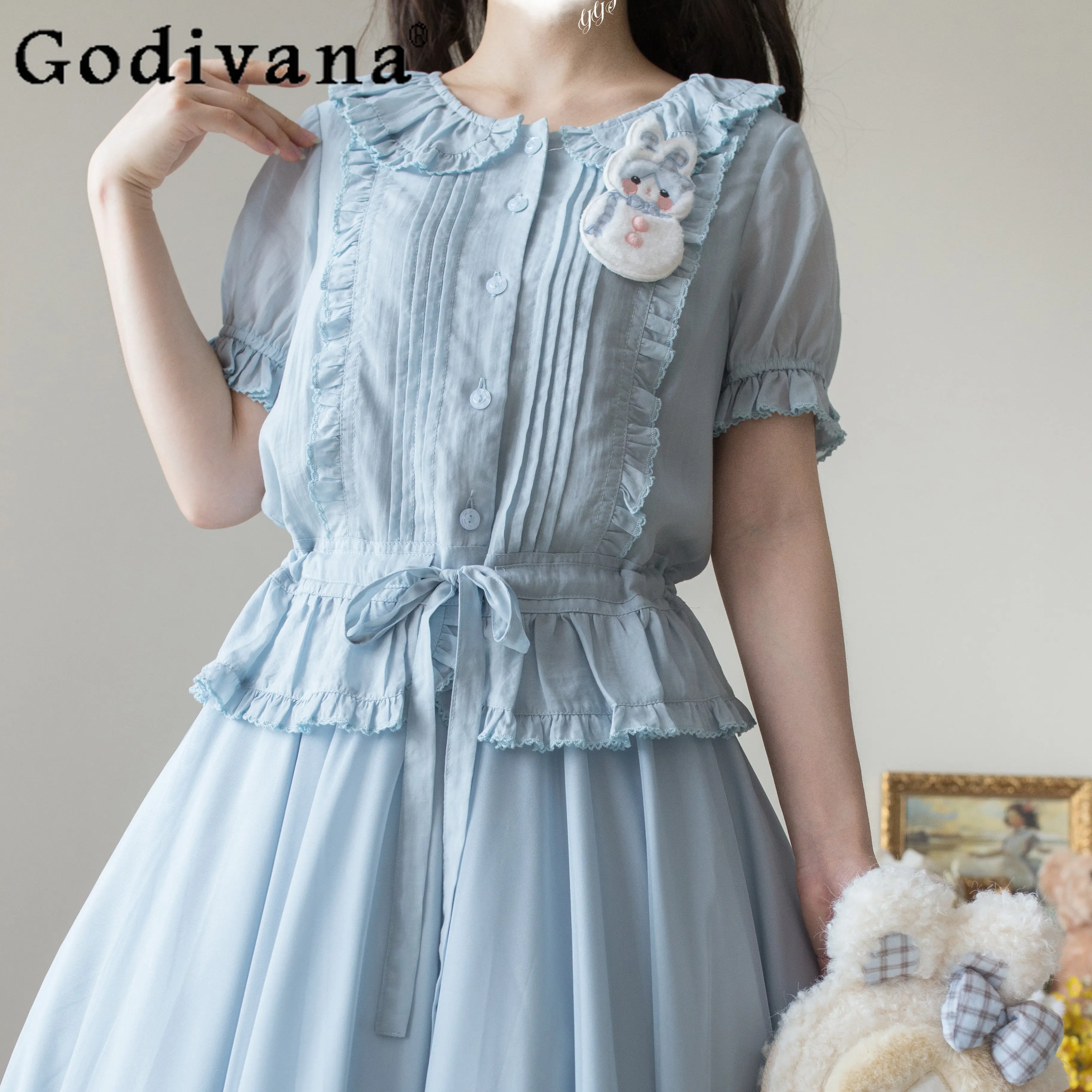 Новая весенняя японская блузка в стиле лолита с коротким рукавом, летняя женская приталенная милая блузка-топ для девушек, модель 2026
Новая весенняя японская блузка в стиле лолита с коротким рукавом, летняя женская приталенная милая блузка-топ для девушек, модель 2026