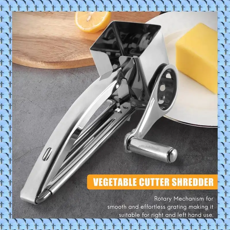 NOCM Rotary Cheese Grater Vegetable Slicer Shredder And Grinder With 4 Interchangeable Stainless Steel Grums
NOCM Rotary Cheese Grater Vegetable Slicer Shredder And Grinder With 4 Interchangeable Stainless Steel Grums