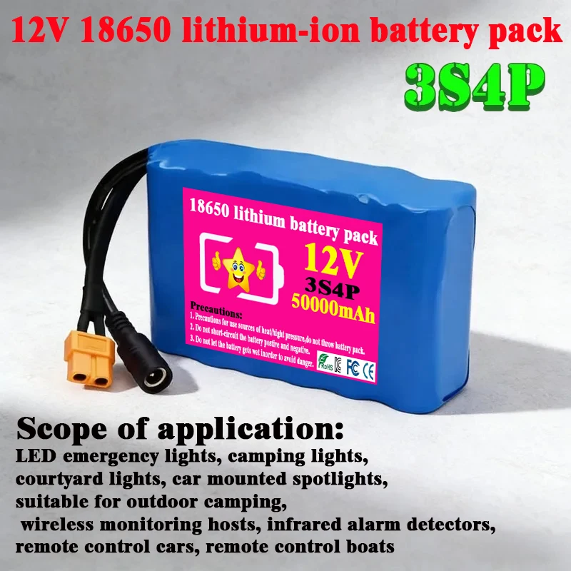 12V 20Ah 3s4p Battery Pack 18650 Lithium Ion 12V 20000mAh DC12.6V Super Large Capacity Rechargeable Battery with BMS + Charger
12V 20Ah 3s4p Battery Pack 18650 Lithium Ion 12V 20000mAh DC12.6V Super Large Capacity Rechargeable Battery with BMS + Charger