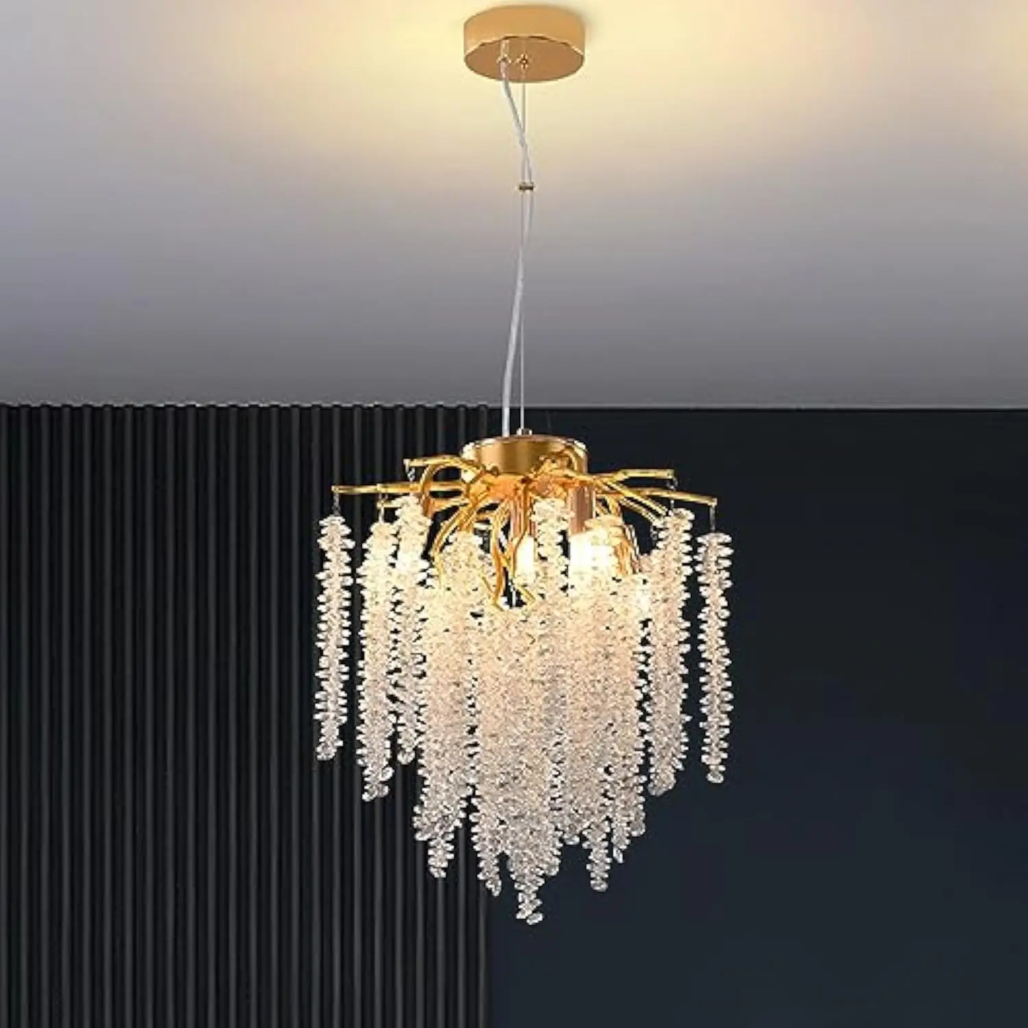 Crystal Tree Branch Chandelier Gold Roud Raindrop Pendant Light Tassel Ceiling Hanging Light Fixtures for Bedroom Living Room D
Crystal Tree Branch Chandelier Gold Roud Raindrop Pendant Light Tassel Ceiling Hanging Light Fixtures for Bedroom Living Room D