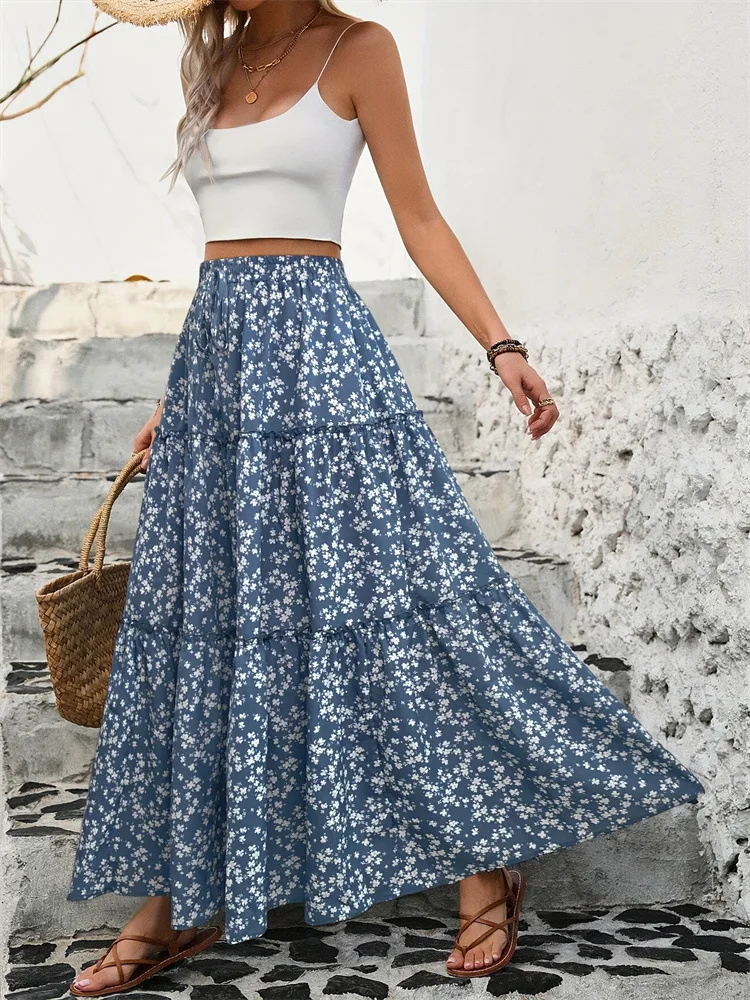 Women's Small Floral Belt Three-Layer Splicing Long Skirt Spring Summer High-End Foreign Trade Women's A-Line Skirt
Women's Small Floral Belt Three-Layer Splicing Long Skirt Spring Summer High-End Foreign Trade Women's A-Line Skirt
