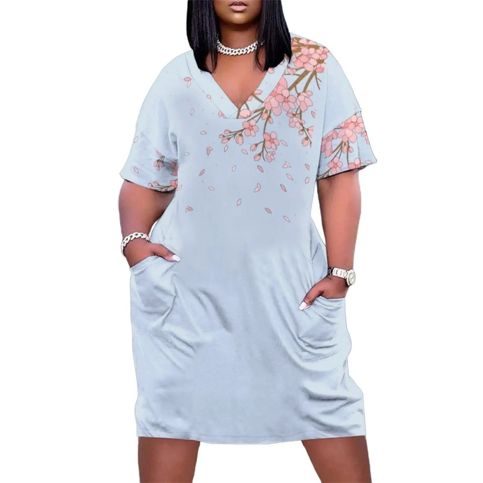 Japanese Cherry Blossom Pink Print Loose Pocket Dress Woman clothes Evening dresses women long dresses
Japanese Cherry Blossom Pink Print Loose Pocket Dress Woman clothes Evening dresses women long dresses