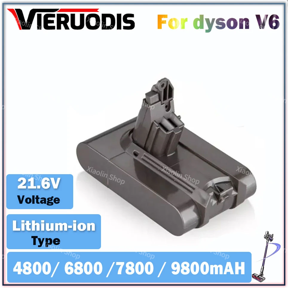 For Dyson 21.6V V6 Dc58 Dc59 Dc62 Sv09 Sv07 Sv03 965874-02 Original 4800/6800/7800/9800mAH Lithium ion Battery Vacuum Cleaner
For Dyson 21.6V V6 Dc58 Dc59 Dc62 Sv09 Sv07 Sv03 965874-02 Original 4800/6800/7800/9800mAH Lithium ion Battery Vacuum Cleaner