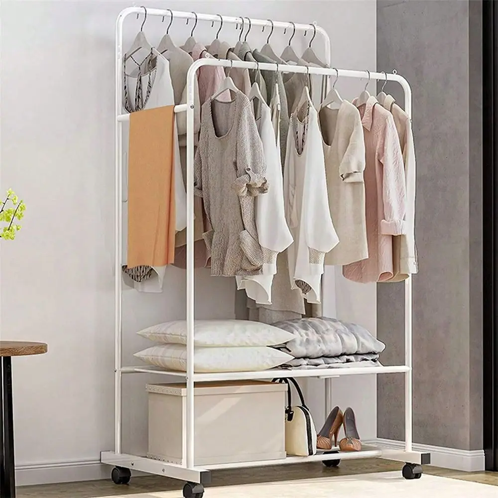 Rolling Clothes Garment Rack Double Rail On Wheels Clothing Hanging Rack Coat Rack With Shelf For Store Bedroom Dressing Room H
Rolling Clothes Garment Rack Double Rail On Wheels Clothing Hanging Rack Coat Rack With Shelf For Store Bedroom Dressing Room H