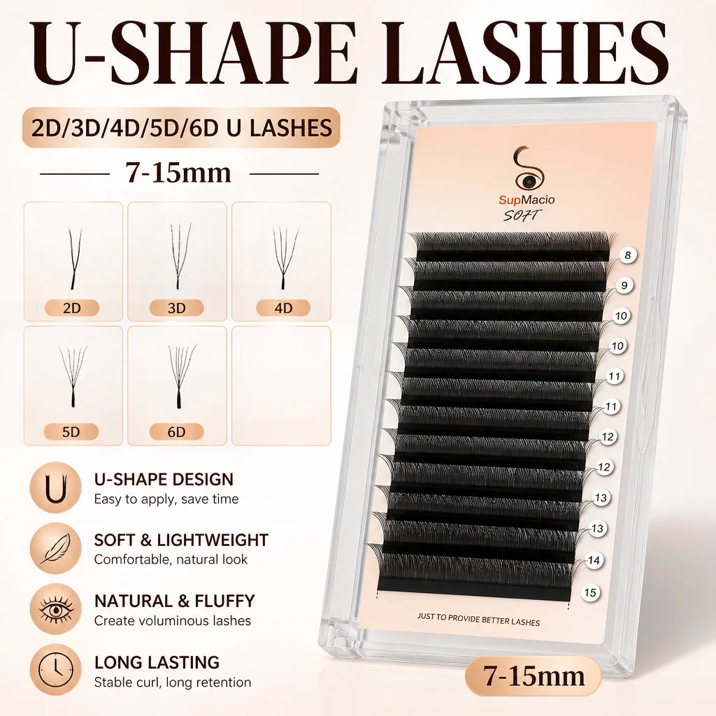 Supmacio C/D U-Shaped 2D/3D/4D/5D/6D Mix 8-15MM False Eyelashes Professional Handmade Natural Volume Lashes Supplies
Supmacio C/D U-Shaped 2D/3D/4D/5D/6D Mix 8-15MM False Eyelashes Professional Handmade Natural Volume Lashes Supplies