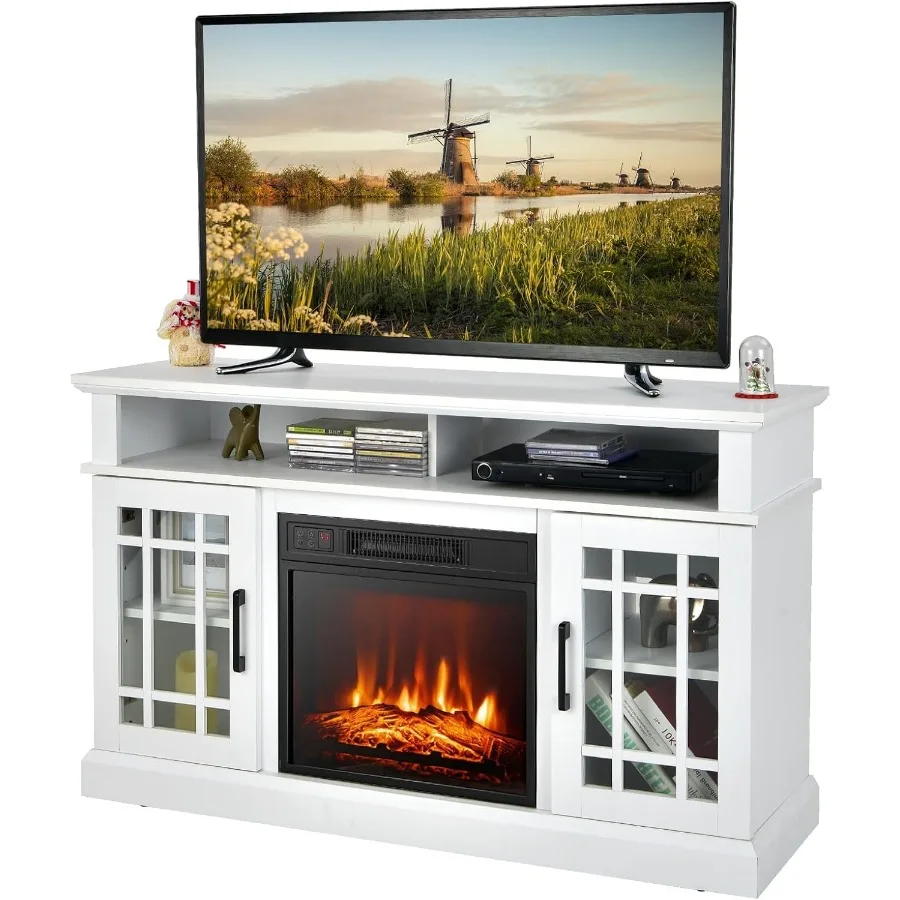 Electric Fireplace TV Stand for TVs up to 55'' with 18'' Fireplace Insert Heater Remote Control Adjustable Shelves Wood Media C
Electric Fireplace TV Stand for TVs up to 55'' with 18'' Fireplace Insert Heater Remote Control Adjustable Shelves Wood Media C