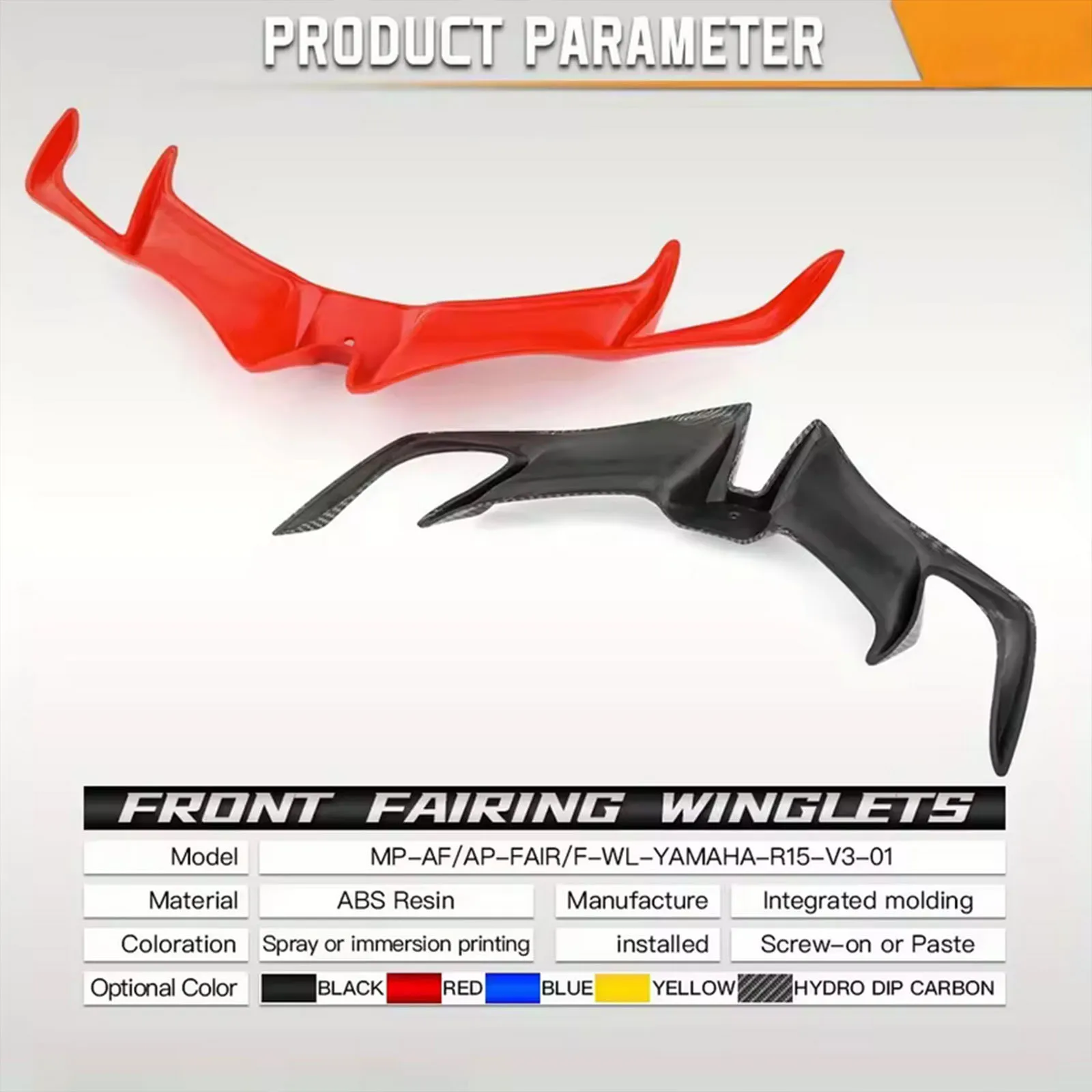 Motorcycle Front Fairing Winglet Aerodynamic Wing Cover Trim Spoiler Winglets Body Work Fairing for Most Motorbike Modification
Motorcycle Front Fairing Winglet Aerodynamic Wing Cover Trim Spoiler Winglets Body Work Fairing for Most Motorbike Modification