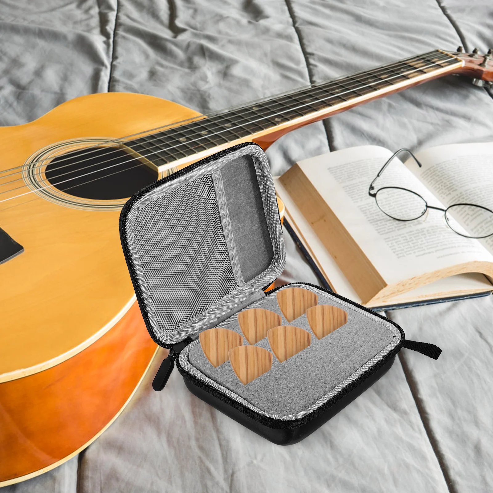 Picks Bag Pure Black Large Capacity Organizer Case For Guitar Pick Guitar Pick Holder Case Holder Accessories Kit
Picks Bag Pure Black Large Capacity Organizer Case For Guitar Pick Guitar Pick Holder Case Holder Accessories Kit
