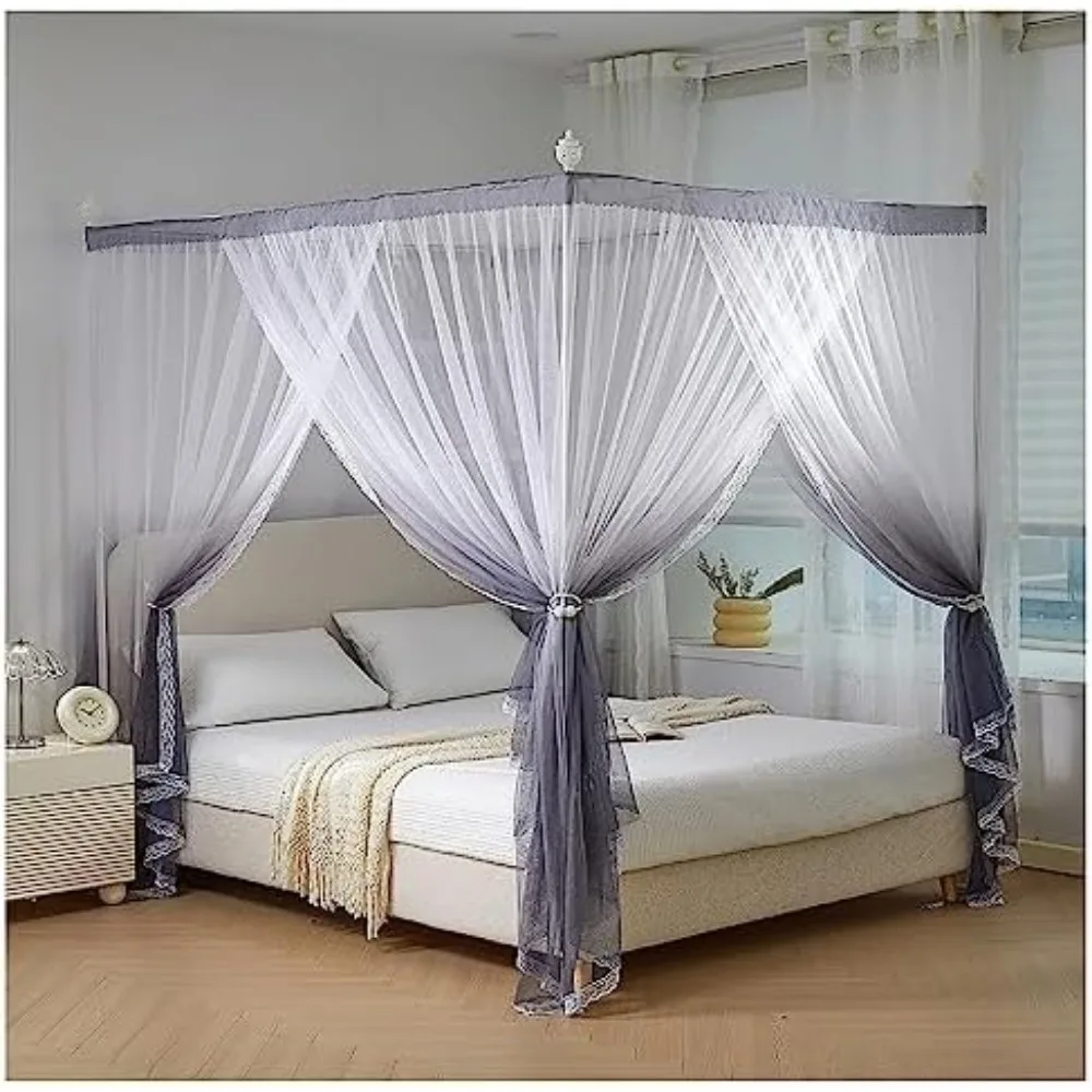 4 Corner Bed Canopy Post Frame Mosquito Net Bed Frame Curtain Brackets with Curtain Princess Bed Netting Canopy for Bedroom Deco
4 Corner Bed Canopy Post Frame Mosquito Net Bed Frame Curtain Brackets with Curtain Princess Bed Netting Canopy for Bedroom Deco