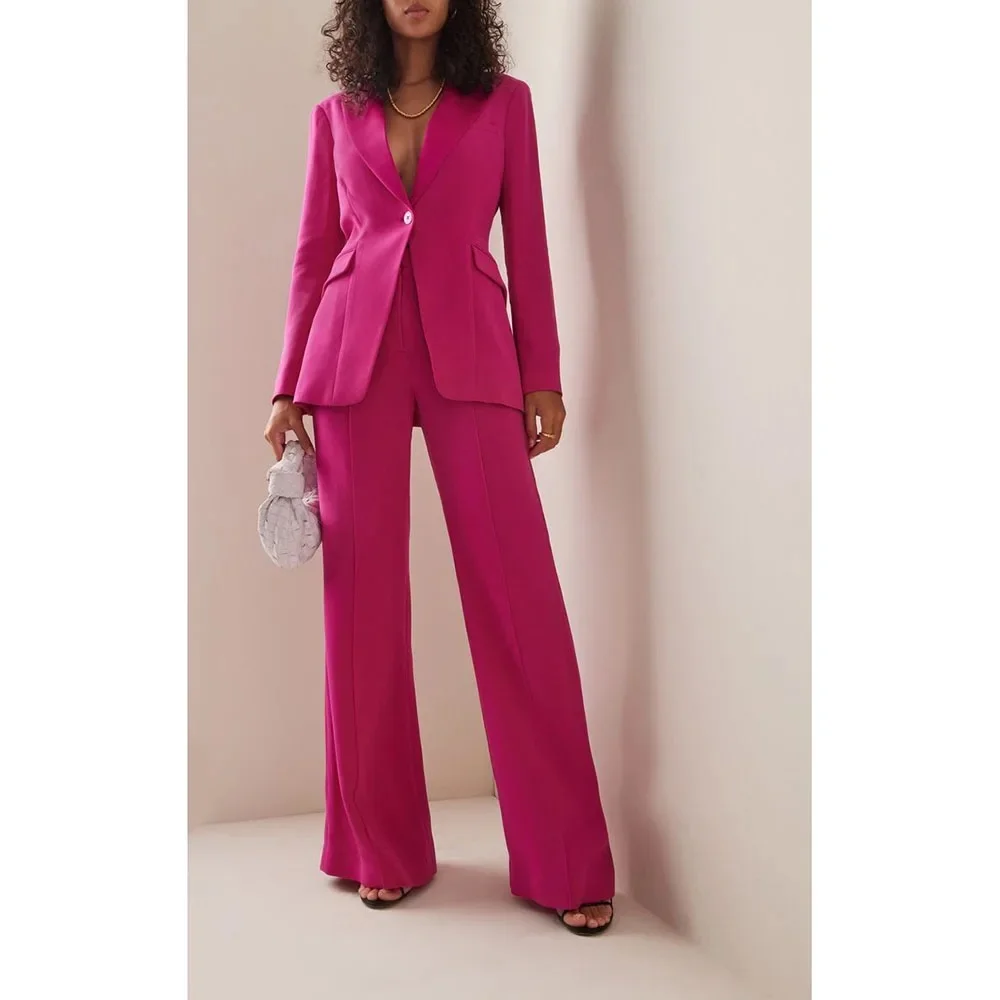 Rose pink Women Suits 2 Piece Chic Single Breasted Female Clothing Wedding Party Daily Office Work Pants Sets
Rose pink Women Suits 2 Piece Chic Single Breasted Female Clothing Wedding Party Daily Office Work Pants Sets