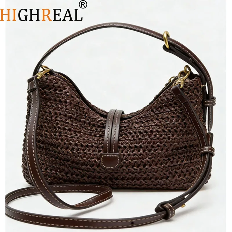 Summer Rattan Half Moon Beach Straw Shoulder Bags Women's Straw Bucket Bag Purse Woven Straw Handbags Casual Tote Crossbody Bag
Summer Rattan Half Moon Beach Straw Shoulder Bags Women's Straw Bucket Bag Purse Woven Straw Handbags Casual Tote Crossbody Bag