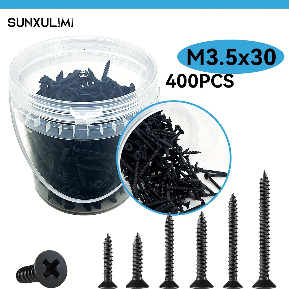 200/300/400 шт. винтов для дерева с плоской головкой Phillips из углеродистой стали с черным покрытием, размер M3.5x30/40/50 мм - подходят для дерева и наружных работ.
200/300/400 шт. винтов для дерева с плоской головкой Phillips из углеродистой стали с черным покрытием, размер M3.5x30/40/50 мм - подходят для дерева и наружных работ.