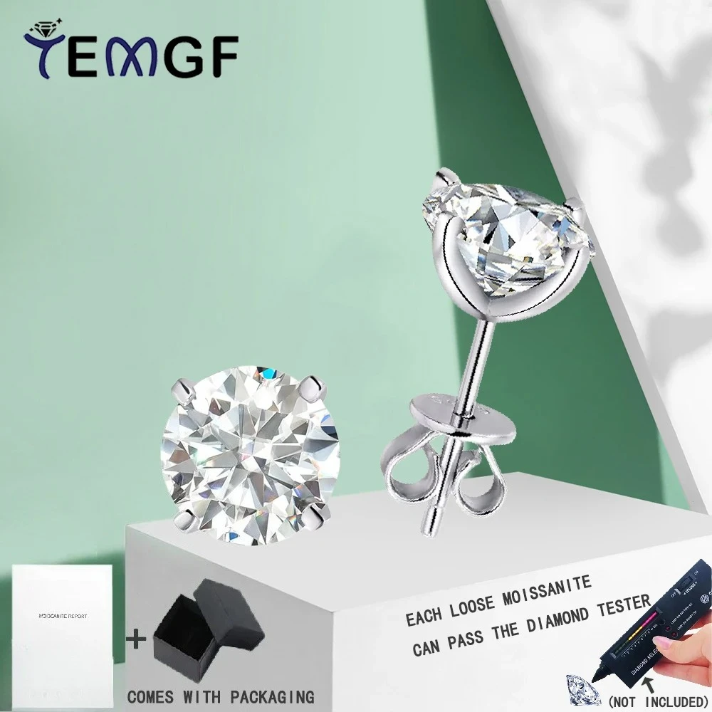 TEMGF Moissanite Stud Earrings for Women GRA Certification Classic Sparkling Wedding Earring S925 Silver Fine Jewelry 1 Pair
TEMGF Moissanite Stud Earrings for Women GRA Certification Classic Sparkling Wedding Earring S925 Silver Fine Jewelry 1 Pair