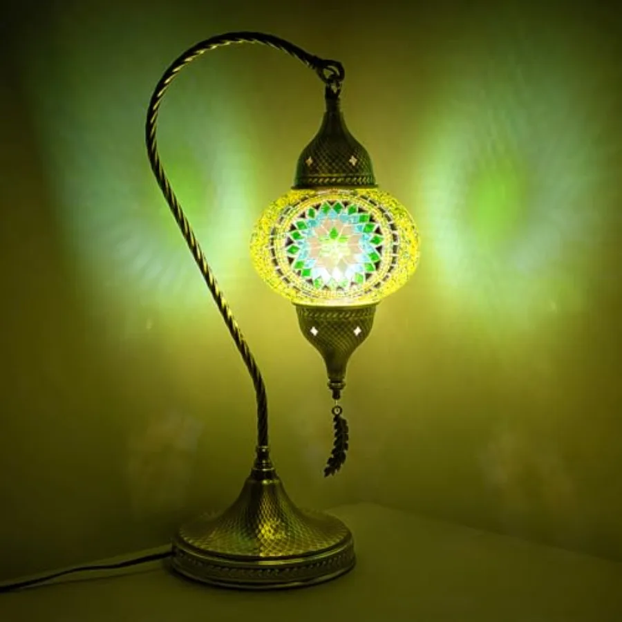 Turkish Moroccan Mosaic Table Lamp - 19" Tiffany Style Bedside Light with Bronze Base, 3 Color Options LED, Handmade Boho Accen
Turkish Moroccan Mosaic Table Lamp - 19" Tiffany Style Bedside Light with Bronze Base, 3 Color Options LED, Handmade Boho Accen