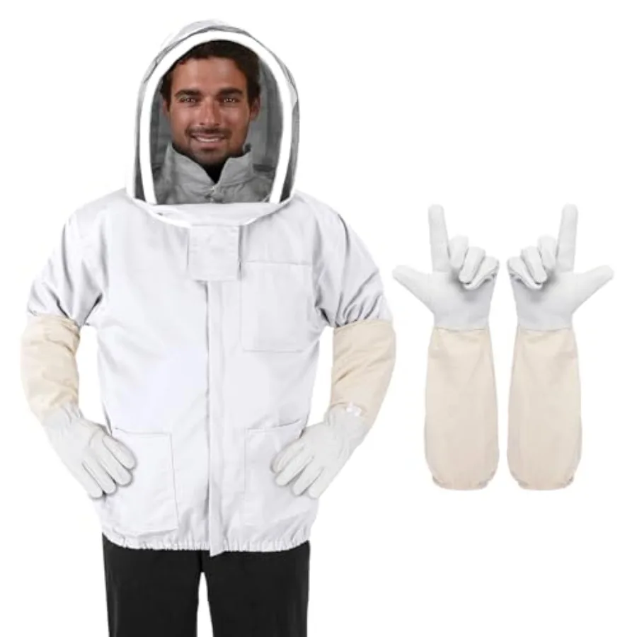 Bee Suit - Beekeeping Jacket for Men and Women - Polycotton Jacket with Beekeeping Gloves White
Bee Suit - Beekeeping Jacket for Men and Women - Polycotton Jacket with Beekeeping Gloves White