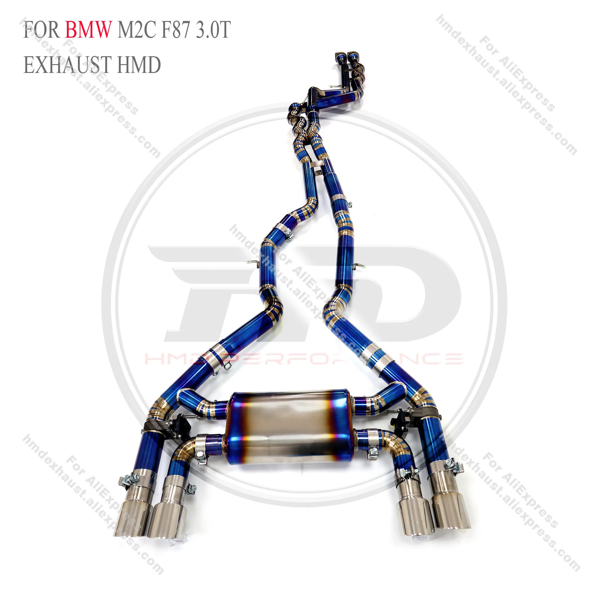 HMD Titanium alloy Exhaust System Performance Catback Lossless installation for BMW M2C F87 3.0T SS Middle pipe With valve tips
HMD Titanium alloy Exhaust System Performance Catback Lossless installation for BMW M2C F87 3.0T SS Middle pipe With valve tips