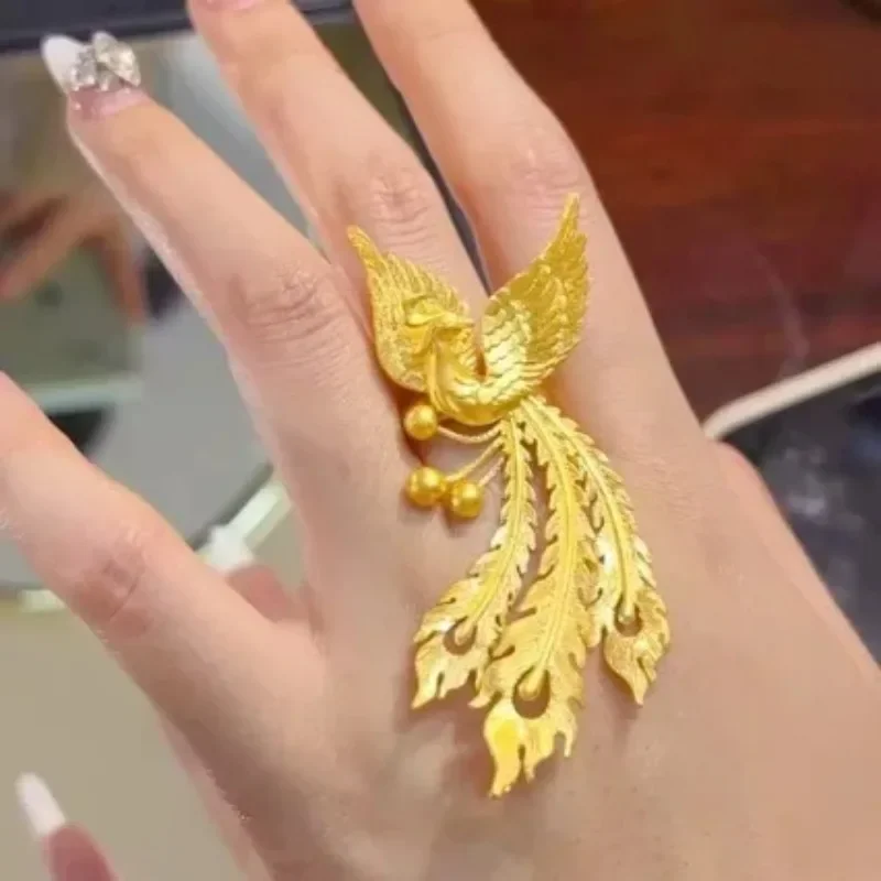 GoldEclat Women's 24K Gold (AU999) Gradient Phoenix Ring | Gradient matte wings, hammered glow with enamel tip
GoldEclat Women's 24K Gold (AU999) Gradient Phoenix Ring | Gradient matte wings, hammered glow with enamel tip