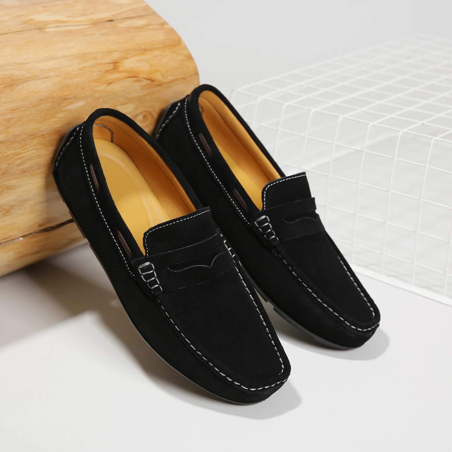 2025 Penny Loafers Мужские топсайдеры Большой размер 45-4 Мужские мокасины Замшевые кожаные слипоны на плоской подошве Классические мужские повседневные туфли для вождения
2025 Penny Loafers Мужские топсайдеры Большой размер 45-4 Мужские мокасины Замшевые кожаные слипоны на плоской подошве Классические мужские повседневные туфли для вождения
