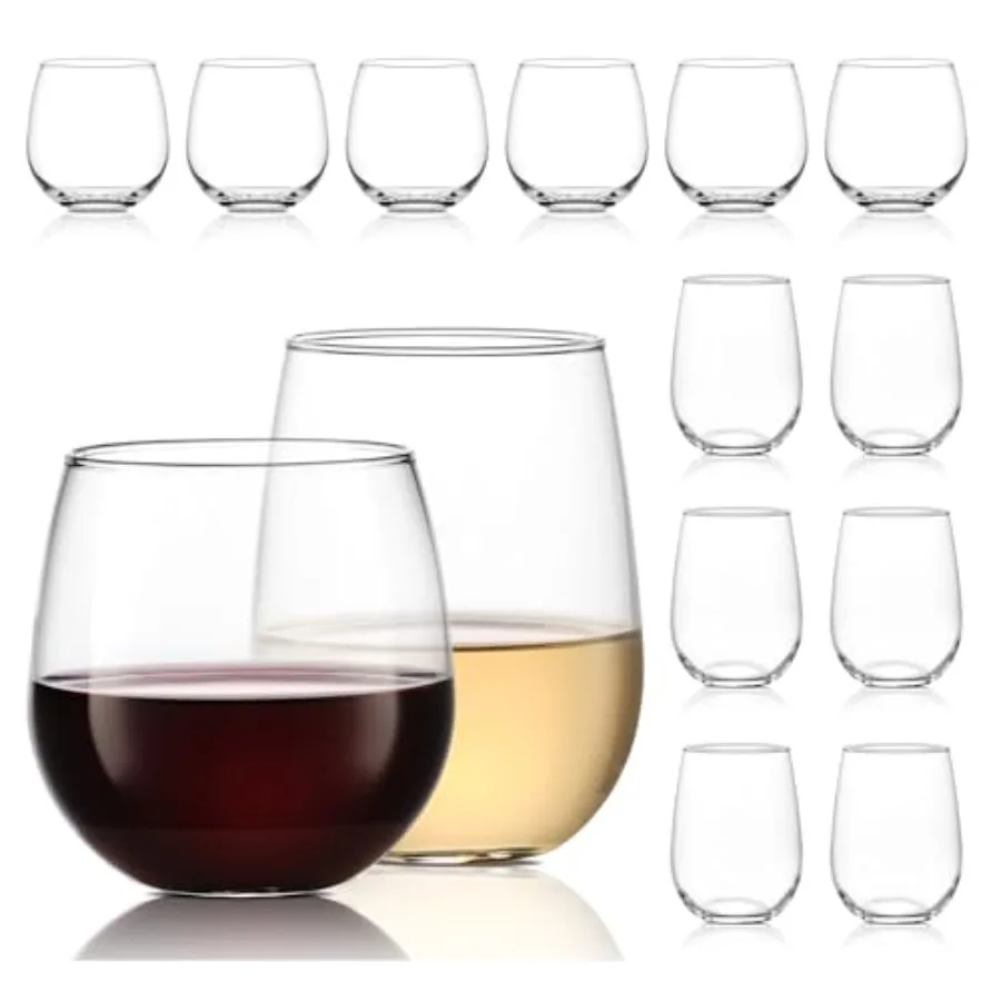 Steml Wine Glasses Set of 12, Dishwasher Safe Set Of Wine Glasses, Perfect for Cocktails, Water, and Outdoor Glassware
Steml Wine Glasses Set of 12, Dishwasher Safe Set Of Wine Glasses, Perfect for Cocktails, Water, and Outdoor Glassware