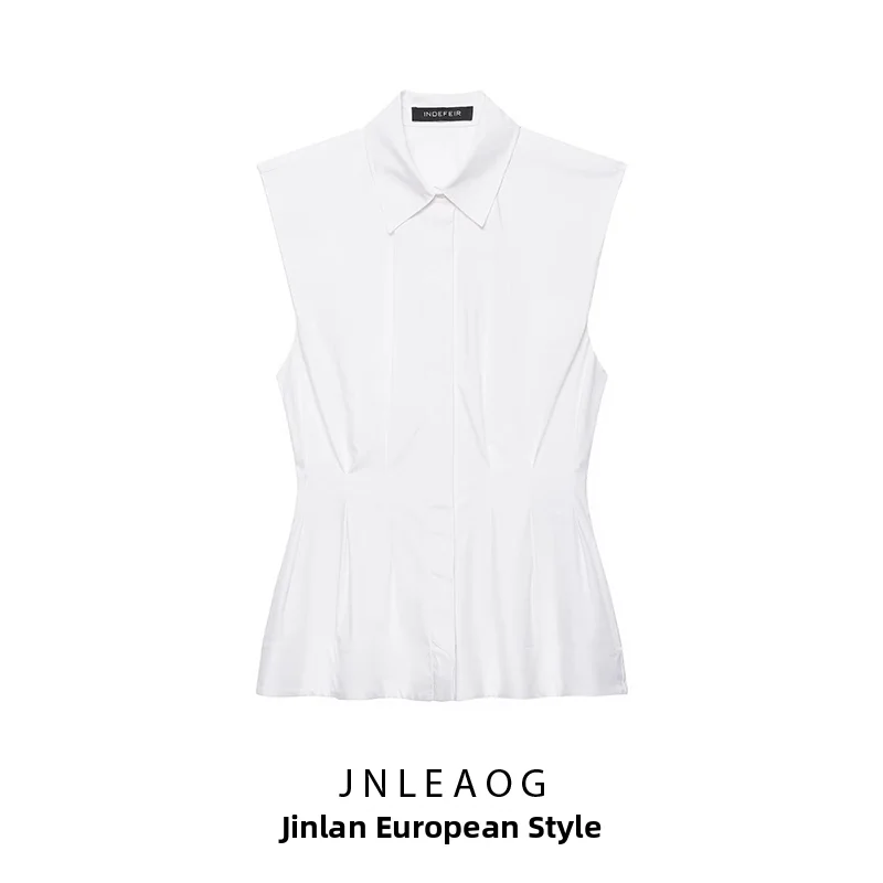 JNLEAOG Summer New Fashionable Sleeveless Pleated Shirt Women's Clothing Versatile Polyester Fabric Flip Collar without Speci...
JNLEAOG Summer New Fashionable Sleeveless Pleated Shirt Women's Clothing Versatile Polyester Fabric Flip Collar without Speci...