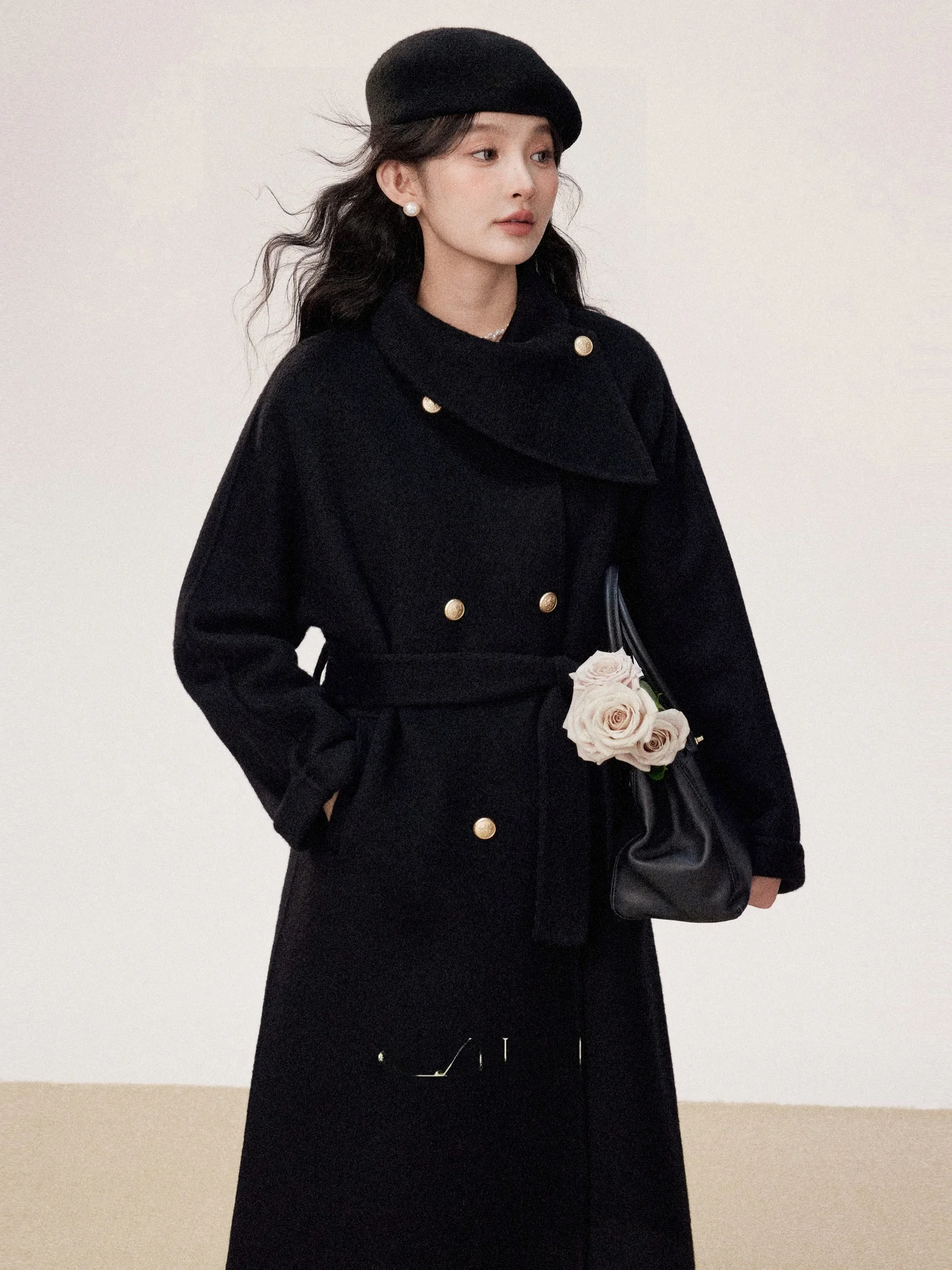 South Deer Long Woolen Coat Women's Stylish Collar Overcoat Elegant Vintage Black Winter New Arrival Loose Fit Regular Sleeve
South Deer Long Woolen Coat Women's Stylish Collar Overcoat Elegant Vintage Black Winter New Arrival Loose Fit Regular Sleeve