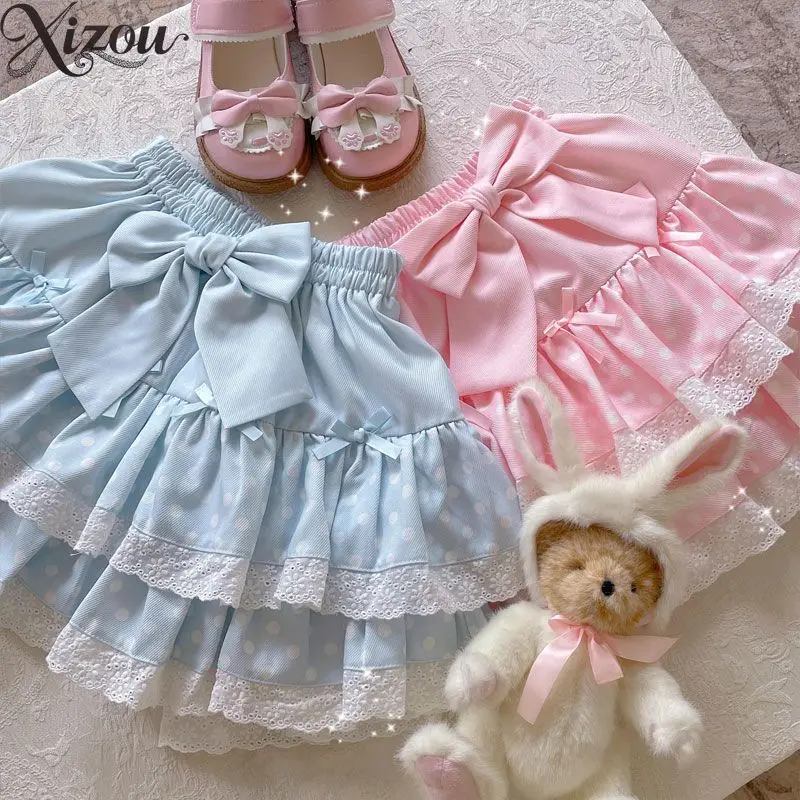 Cute Lpolka Dot Pink Bow Short Skirt Sweet Girl Height and Thinness Fashion Korean Style Women's High Waist Skirts Summer
Cute Lpolka Dot Pink Bow Short Skirt Sweet Girl Height and Thinness Fashion Korean Style Women's High Waist Skirts Summer