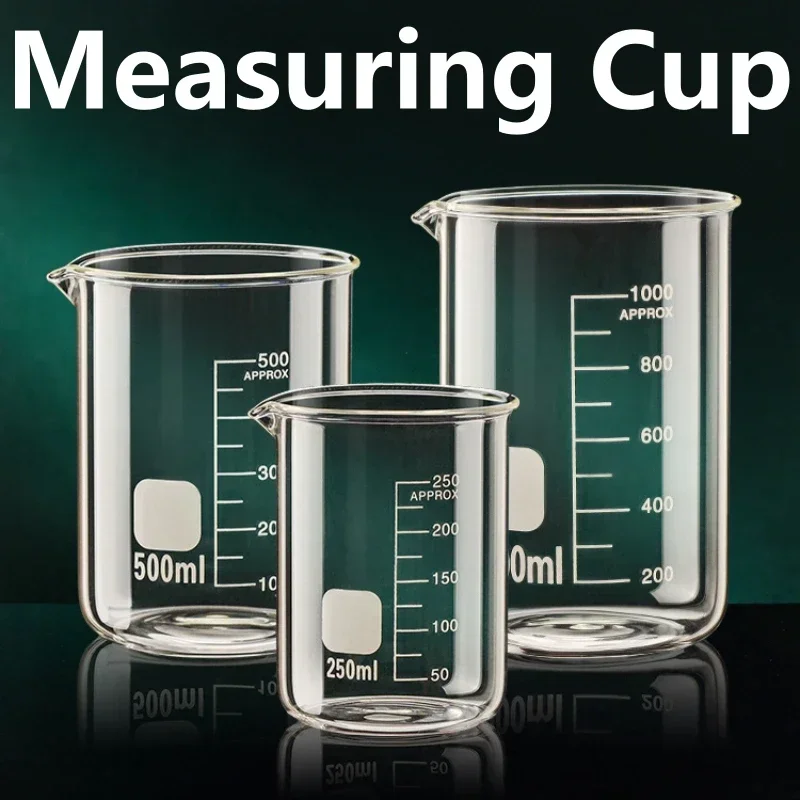 Glass Measuring Cup High Borosilicate Clear Scale Cup Heat-resisting Laboratory Beaker Kitchen Baking 50/100/150/250/500/1000ml
Glass Measuring Cup High Borosilicate Clear Scale Cup Heat-resisting Laboratory Beaker Kitchen Baking 50/100/150/250/500/1000ml