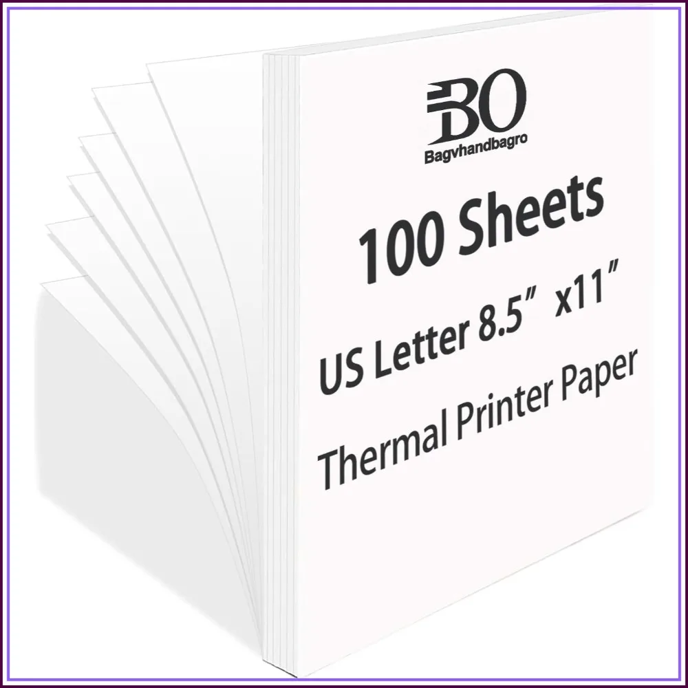 100 Sheets US Letter Thermal Paper 8.5x11 for Portable Printers, Quick-Dry, BPA-Free
100 Sheets US Letter Thermal Paper 8.5x11 for Portable Printers, Quick-Dry, BPA-Free