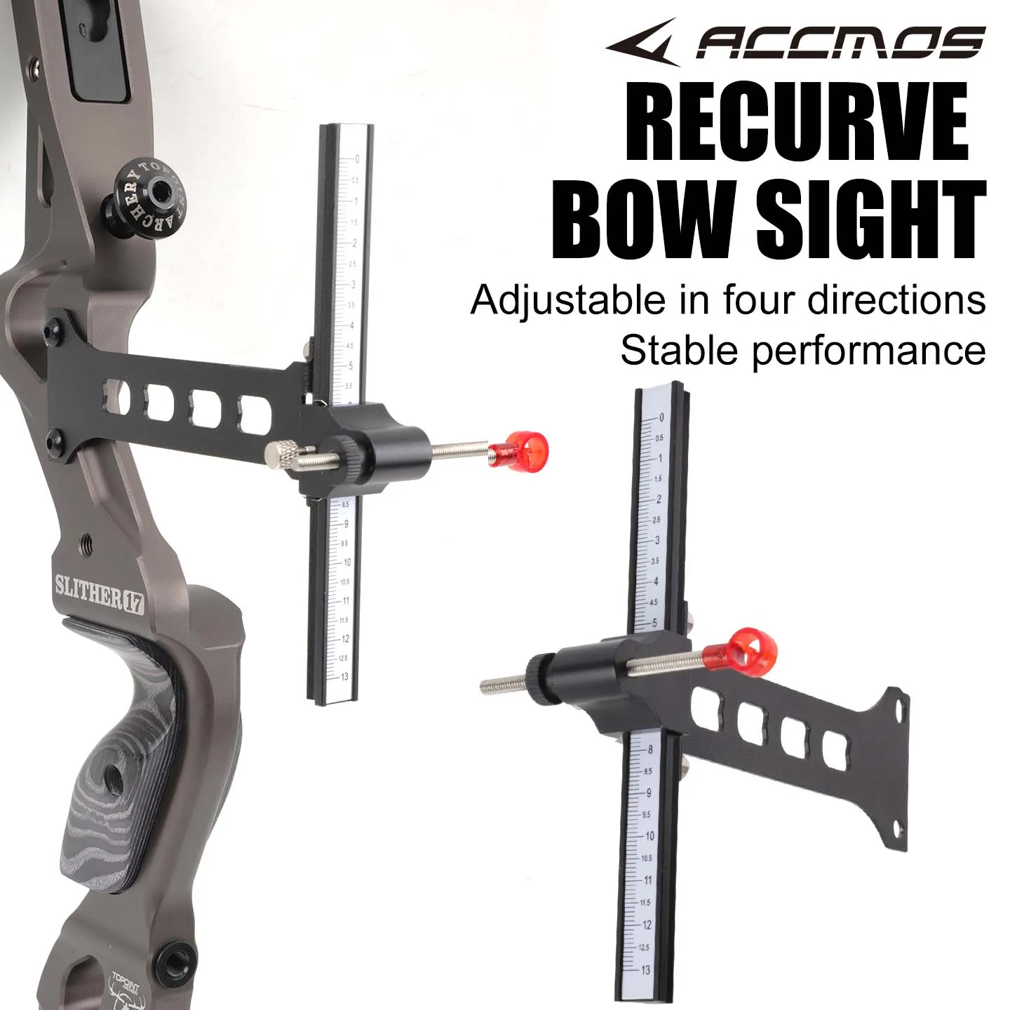 ACCMOS Lightweight Recurve Bow Sight 4-Way Adjustable with Scale for Archery Target Shooting
ACCMOS Lightweight Recurve Bow Sight 4-Way Adjustable with Scale for Archery Target Shooting