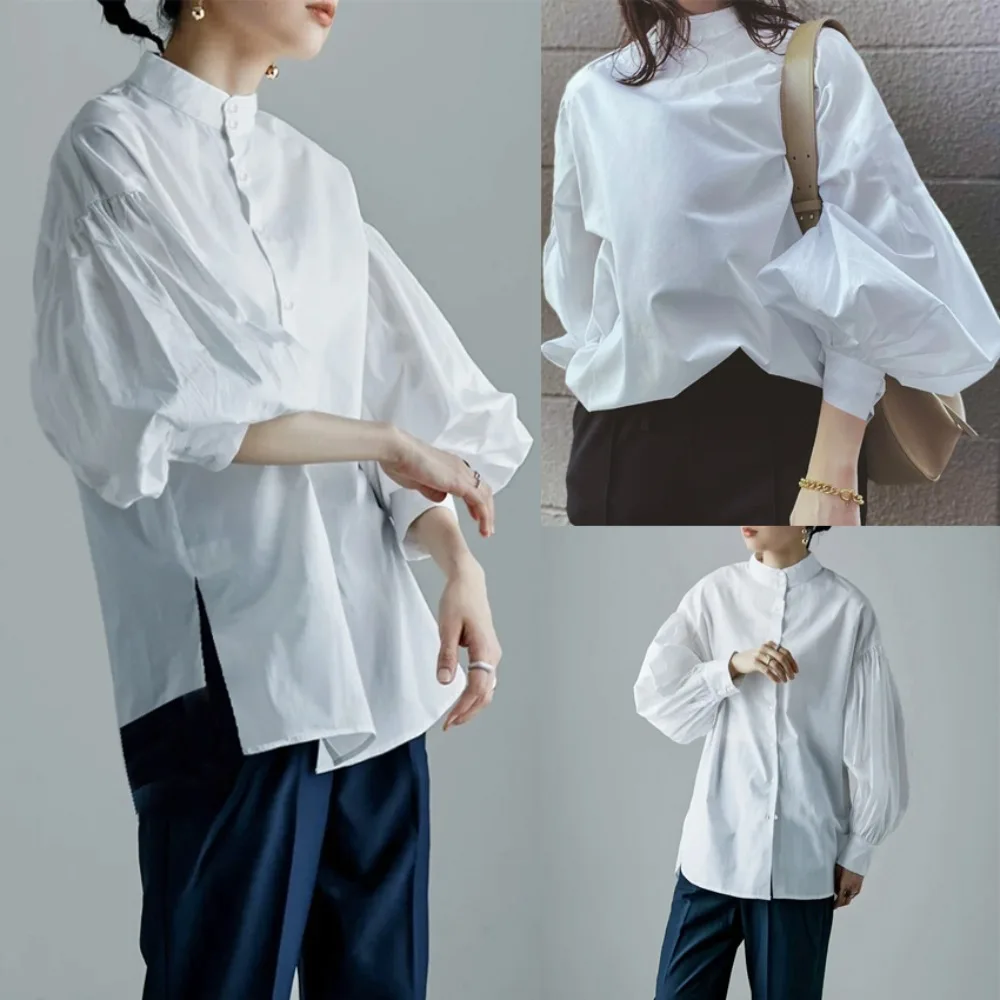 Wholesale Spring Retro Hong Kong Style Small Group Loose Slim Fit Stand Collar Lantern Sleeve Women's Shirt
Wholesale Spring Retro Hong Kong Style Small Group Loose Slim Fit Stand Collar Lantern Sleeve Women's Shirt
