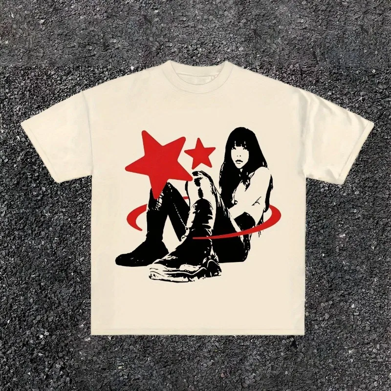 American Hip Hop Y2K Style Girl Theme Pattern Print Summer New Retro Fashion Men and Women Streetwear
American Hip Hop Y2K Style Girl Theme Pattern Print Summer New Retro Fashion Men and Women Streetwear