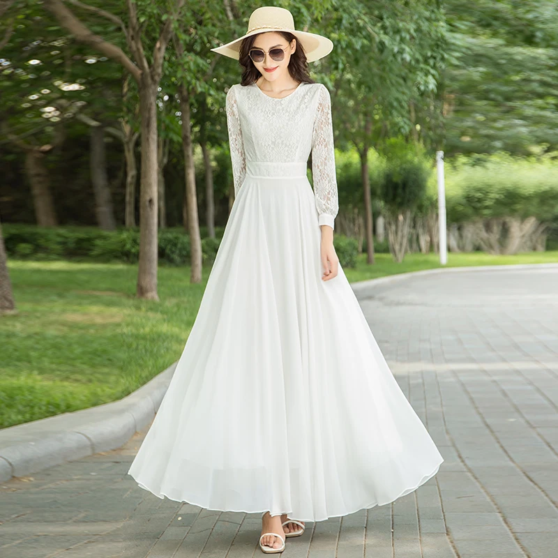 Lace Hollow dress Women's Spring Waist Beach Elegant Luxury Party Vestidos 2024 New Long-sleeved White Casual Long dresses Lady
Lace Hollow dress Women's Spring Waist Beach Elegant Luxury Party Vestidos 2024 New Long-sleeved White Casual Long dresses Lady