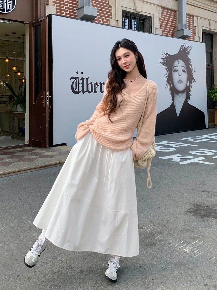 Ele High Waist A-Line Skirt for Women White Casual Sle Spring New Arrival Slimming Drapey Long Skirt
Ele High Waist A-Line Skirt for Women White Casual Sle Spring New Arrival Slimming Drapey Long Skirt