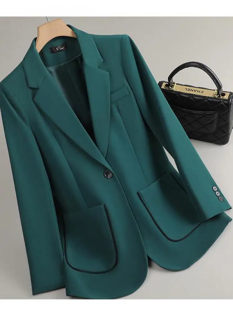 Spring Autumn Brown Elegant Single Button Versatile Jacket Women's Green Festival Long Sleeved Pocket Blazers Coat Tops Fashion
Spring Autumn Brown Elegant Single Button Versatile Jacket Women's Green Festival Long Sleeved Pocket Blazers Coat Tops Fashion