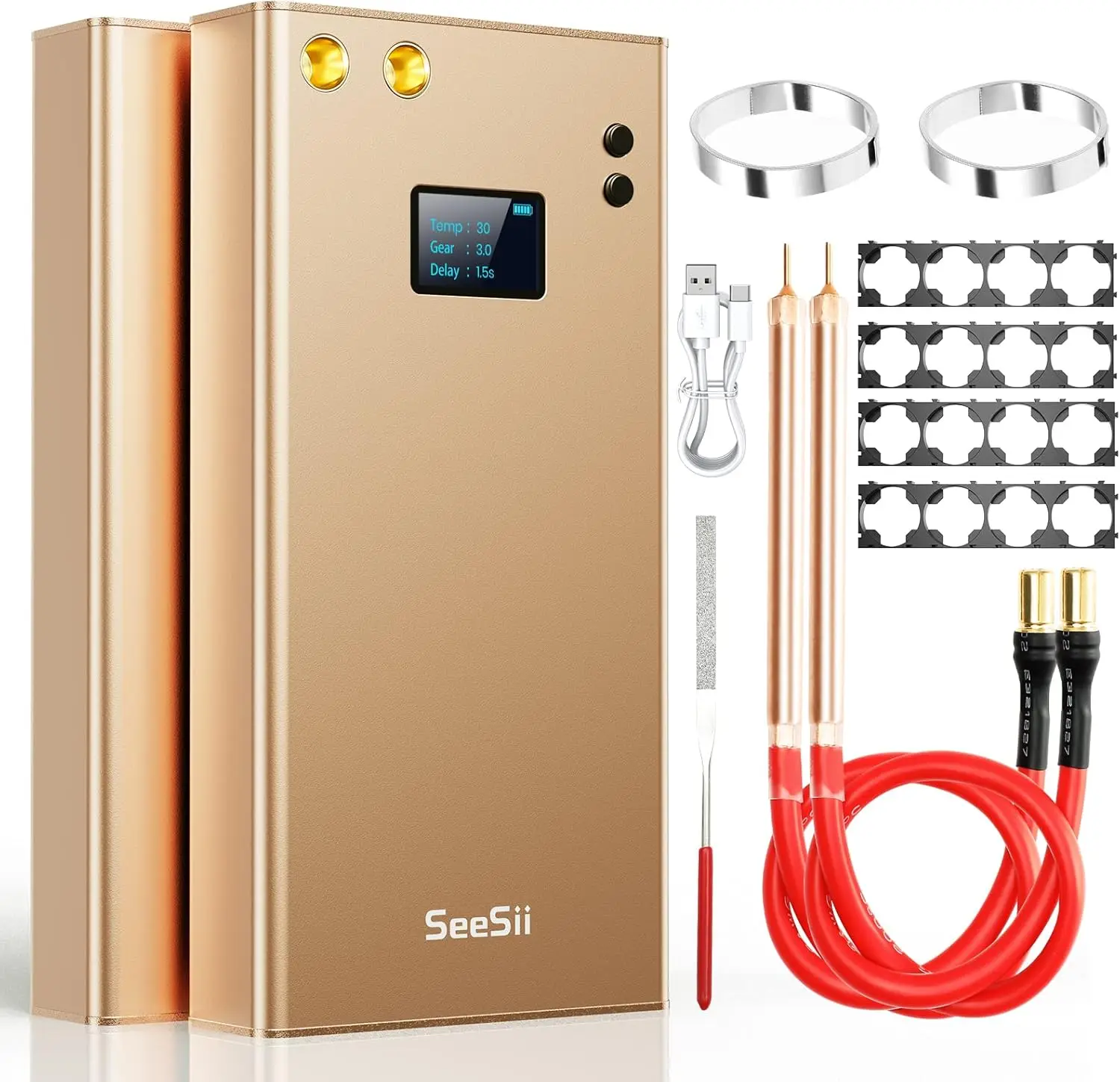 Seesii Portable Spot Welder 80 Gears Adjustable Battery Mini Spot Welder LCD Screen Built-in 11000mah for Making Battery Packs
Seesii Portable Spot Welder 80 Gears Adjustable Battery Mini Spot Welder LCD Screen Built-in 11000mah for Making Battery Packs