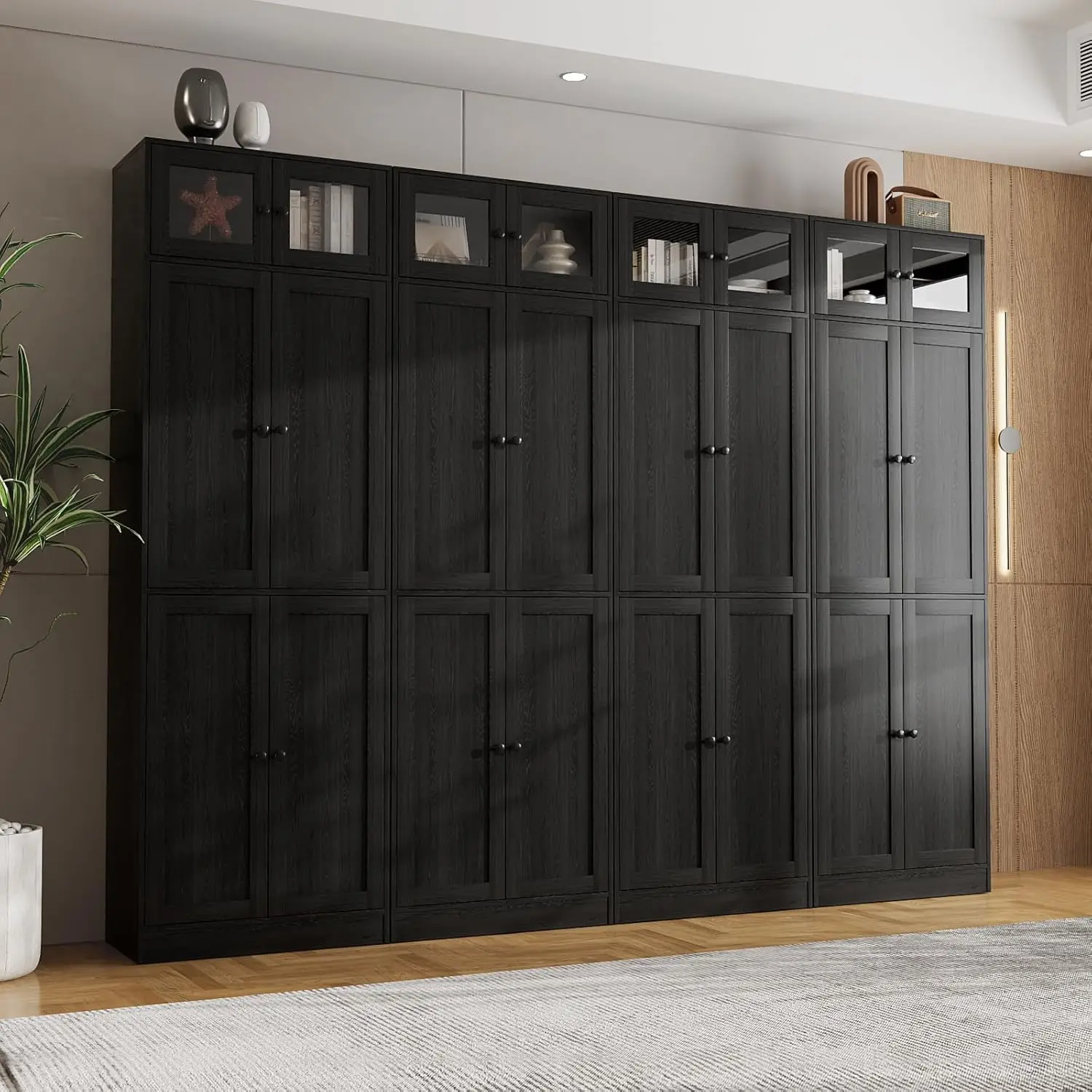 85.5" Tall Storage Cabinet with Doors & Shelves 7-Tier Bookcase for Dining Room Office Pantry Black, Customized
85.5" Tall Storage Cabinet with Doors & Shelves 7-Tier Bookcase for Dining Room Office Pantry Black, Customized