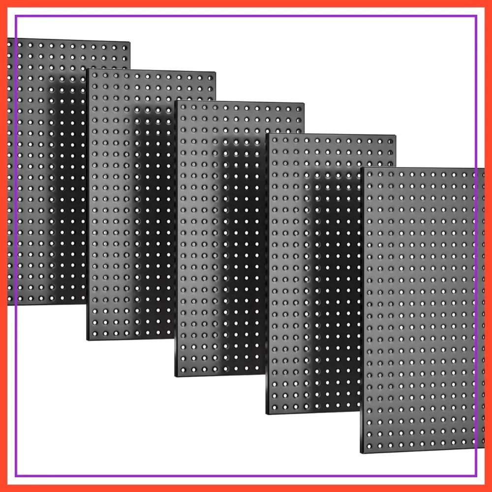 Heavy Duty Steel Pegboard Panels 24"x12" for Garage Tool Storage, 5 Pack
Heavy Duty Steel Pegboard Panels 24"x12" for Garage Tool Storage, 5 Pack