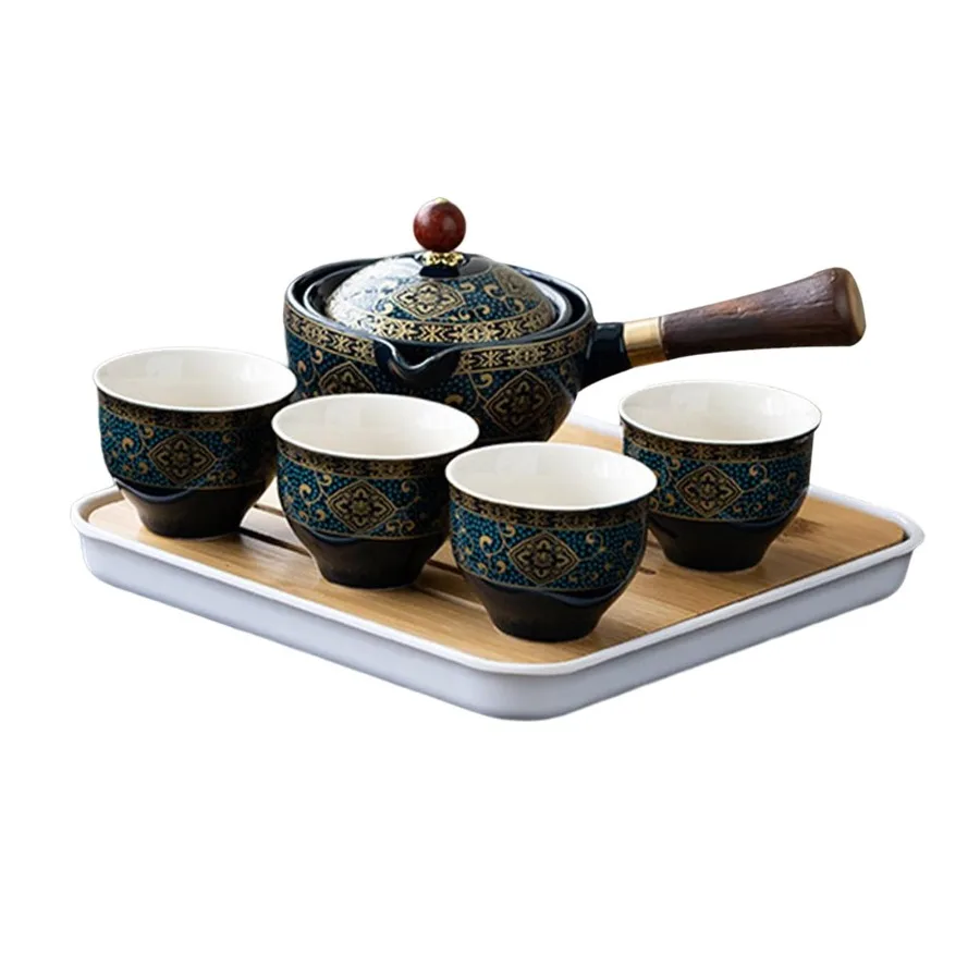 360 Degree Rotation Portable Flower Exquisite Ceramic Chinese Kung Fu Teapot Set dark blue with cups
360 Degree Rotation Portable Flower Exquisite Ceramic Chinese Kung Fu Teapot Set dark blue with cups