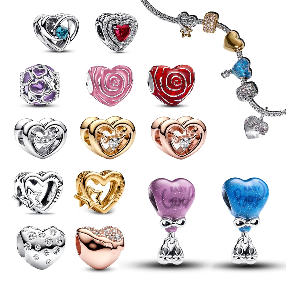 Classic 925 Sterling Silver Multicolor Heart-Shaped Rose Lock Beads Fit DIY Bracelet Necklace Romantic Date Gifts For Girlfriend
Classic 925 Sterling Silver Multicolor Heart-Shaped Rose Lock Beads Fit DIY Bracelet Necklace Romantic Date Gifts For Girlfriend
