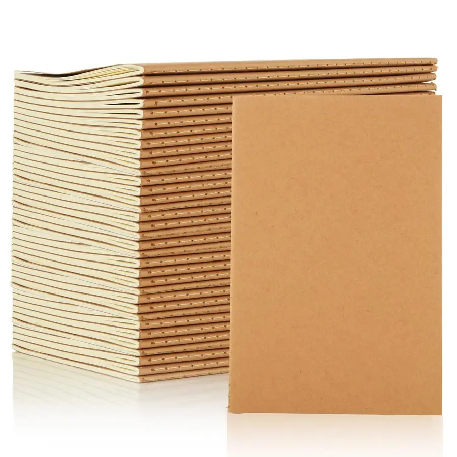 Набор из 50 блокнотов формата А5 из крафт-бумаги, 8,3 x 5,5 дюймов, с линованными страницами, 30 листов (60 страниц), блокноты для записей в дороге
Набор из 50 блокнотов формата А5 из крафт-бумаги, 8,3 x 5,5 дюймов, с линованными страницами, 30 листов (60 страниц), блокноты для записей в дороге